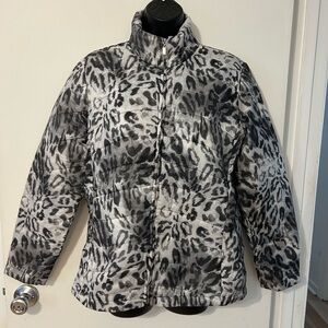 Alfred Dunner Black and Gray Animal Print Jacket